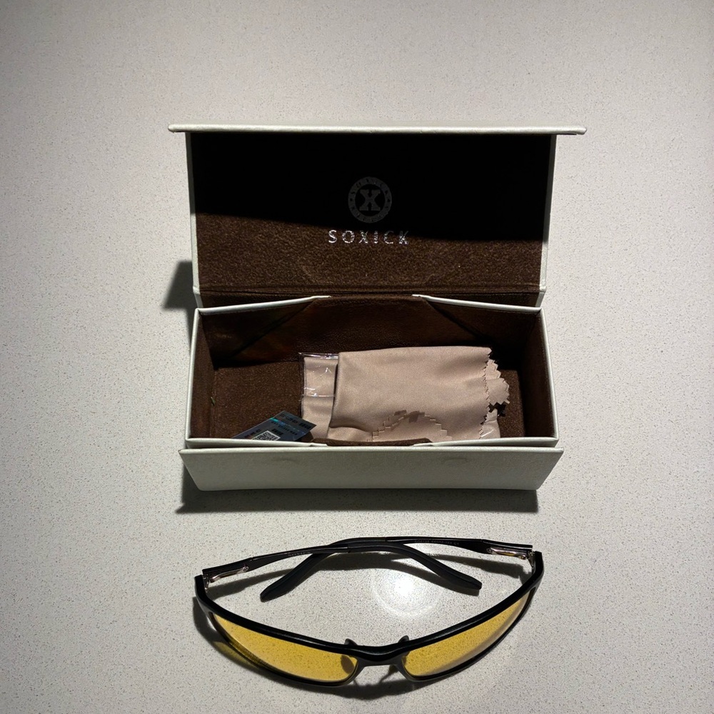 Men's Black and Yellow Sunglasses
